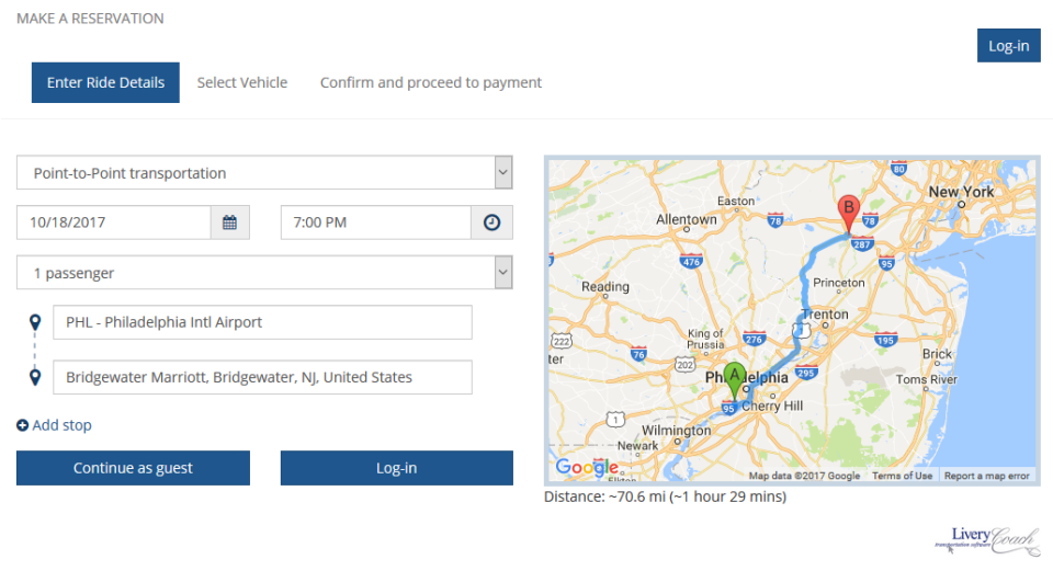 screenshot of Livery Coach
